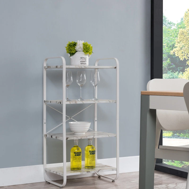 Liese White Transitional Freestanding 4 Tier Storage Organizer Unit 4 Liese White Transitional Freestanding 4 Tier Storage Organizer Unit - Image 2