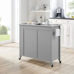 Crosley Savannah Stainless Steel Top Full-Size Kitchen Island Cart, Gray -Kitchen Storage Store c9a1a3760f73b888 4547 w800 h800 b0 p0