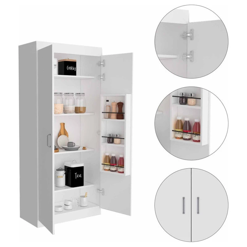 HomeRoots Classic White Pantry Cabinet 7 HomeRoots Classic White Pantry Cabinet - Image 5