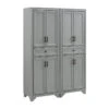 Crosley Tara 4 Door Pantry Set In Distressed Gray (Set Of 2) -Kitchen Storage Store c9e12a6a0e6b1028 6287 w800 h800 b1 p0