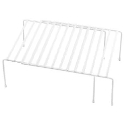 YBM Home Expandable Wire Kitchen Cabinet And Counter Shelf Organizer, White