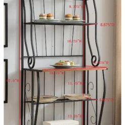 Onyeka 5-Tier Free Standing Kitchen Storage Bakers Rack, Black/Walnut 11 Onyeka 5-Tier Free Standing Kitchen Storage Bakers Rack, Black/Walnut -Kitchen Storage Store cc81f7650e4afd9d 0386 w800 h800 b0 p0