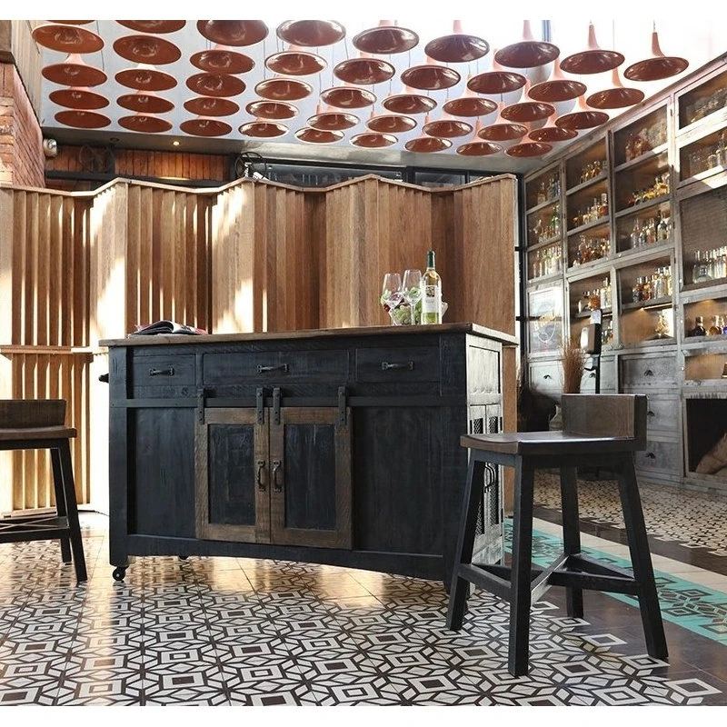 Greenview Kitchen Island, Distressed Black 5 Greenview Kitchen Island, Distressed Black - Image 3