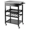 Winsome Anthony Stainless Steel Top Kitchen Cart In Black 1 Winsome Anthony Stainless Steel Top Kitchen Cart In Black -Kitchen Storage Store ce919afd0c128463 3099 w800 h800 b1 p0