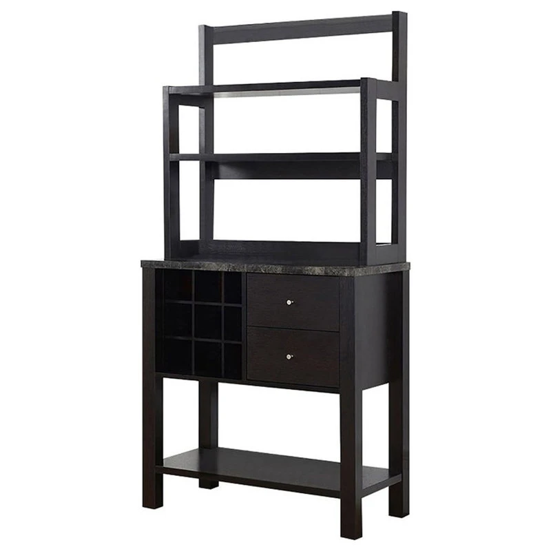 Smart Home Furniture 3-Shelf Contemporary Wood Baker's Cabinet In Red Cocoa 3 Smart Home Furniture 3-Shelf Contemporary Wood Baker's Cabinet In Red Cocoa