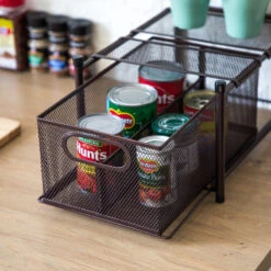 Home Zone Living Under Sink Sliding Basket Organizer, Vertical Divider -Kitchen Storage Store cf41263a0e432cba 9716 w800 h800 b0 p0