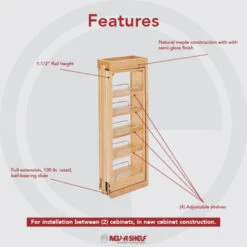 Wood Wall Filler Pull Out For 33" H New Kitchen Applications, 6"W 9 Wood Wall Filler Pull Out For 33" H New Kitchen Applications, 6"W -Kitchen Storage Store cfe1ec95025856ce 8037 w800 h800 b0 p0