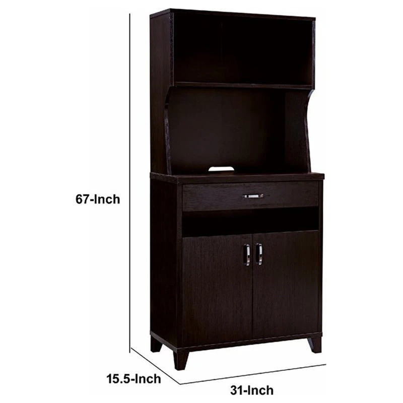 Benjara 15.5" 2-door Transitional Wood Bakers Cabinet With 1 Drawer In Brown 7 Benjara 15.5" 2-door Transitional Wood Bakers Cabinet With 1 Drawer In Brown - Image 5