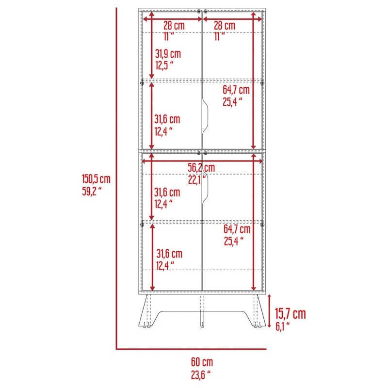FM FURNITURE Zurich Double Kitchen Pantry Light Oak-White 8 FM FURNITURE Zurich Double Kitchen Pantry Light Oak-White - Image 6