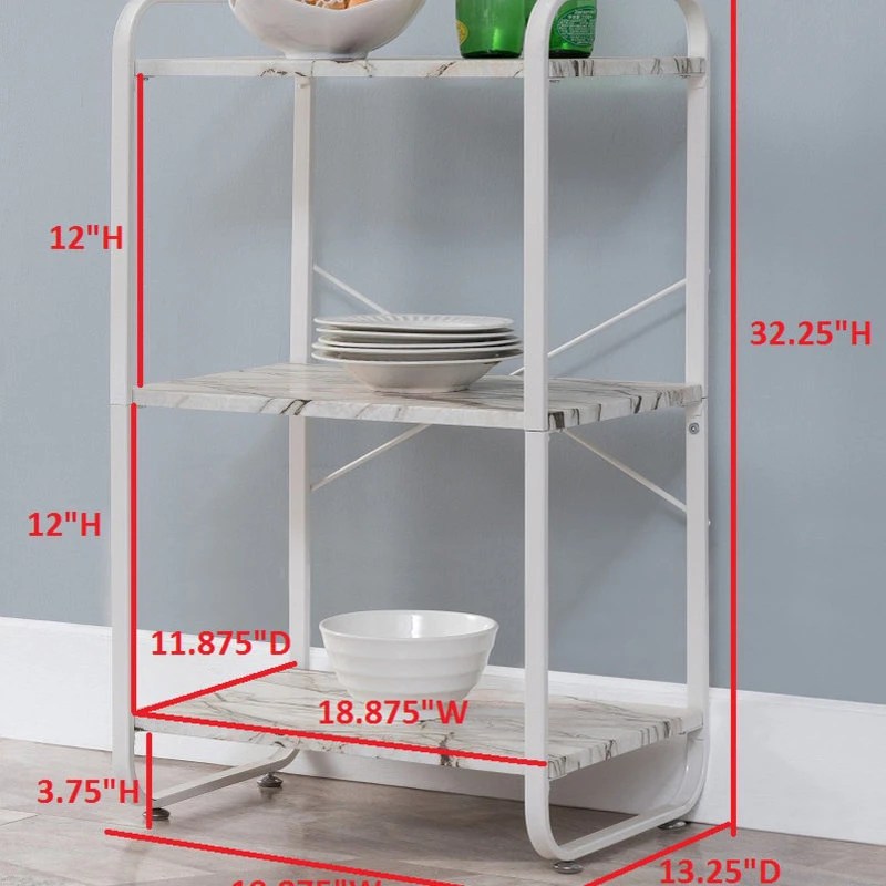 Liese White Transitional Freestanding 3 Tier Storage Organizer Unit 5 Liese White Transitional Freestanding 3 Tier Storage Organizer Unit - Image 3