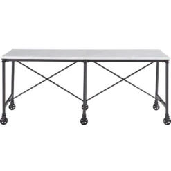 Ellisman Faux Stone Rolling Kitchen Island - Marble