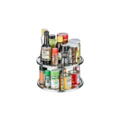 Jiallo Stainless Steel Lazy Susan, 2-Tier Turntable Organizer -Kitchen Storage Store d451692a0dc4ab18 0166 w800 h800 b1 p0