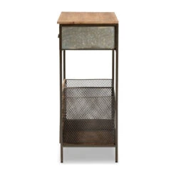 Baxton Studio Oak Brown Wood And Black Metal 2-Drawer Kitchen Storage Cabinet -Kitchen Storage Store d731c62e0f3f515a 6629 w800 h800 b1 p0