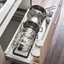 Adjustable Pot Lid Organizer, Steel, Black -Kitchen Storage Store d83197500e9de5f8 9584 w800 h800 b0 p0