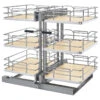 Steel 3-Tier Pull Out Solid Bottom Organizer For Blind Corner Cabinet, 15"