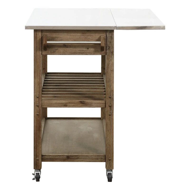 Drop Leaf Stainless Steel Kitchen Cart 6 Drop Leaf Stainless Steel Kitchen Cart - Image 4