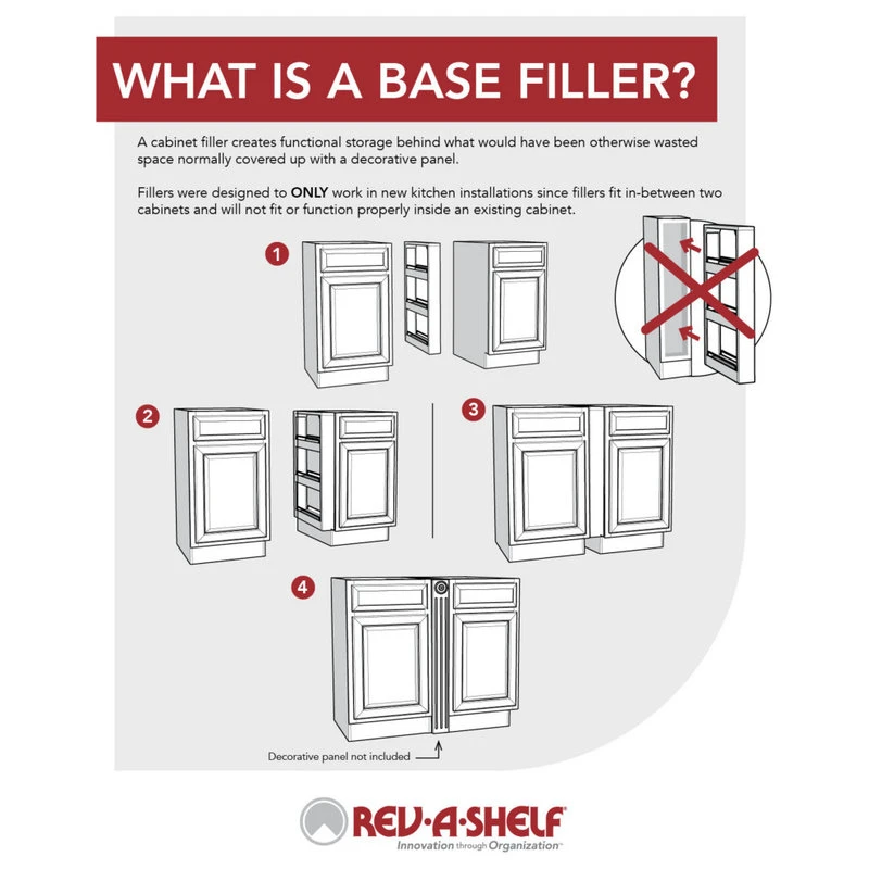 Wood Base Filler Pull Out Organizer For New Kitchen Applications, 3" 6 Wood Base Filler Pull Out Organizer For New Kitchen Applications, 3" - Image 4