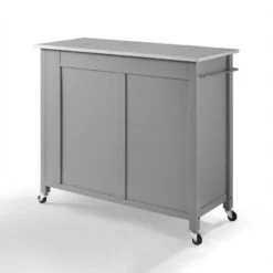 Crosley Savannah Stainless Steel Top Full-Size Kitchen Island Cart, Gray -Kitchen Storage Store e03111050f73b853 4547 w800 h800 b0 p0