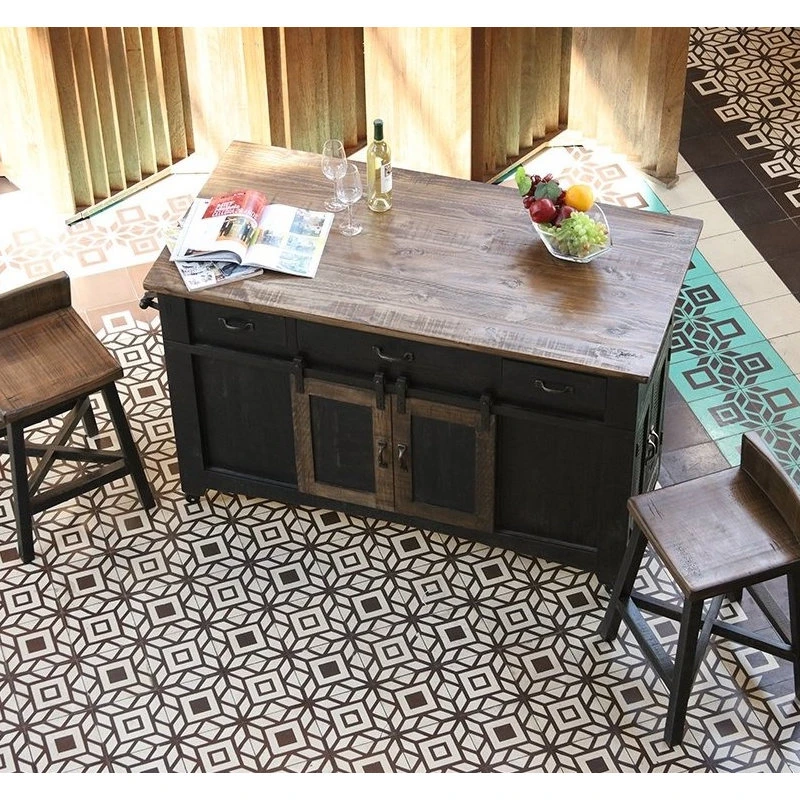 Greenview Kitchen Island, Distressed Black 6 Greenview Kitchen Island, Distressed Black - Image 4