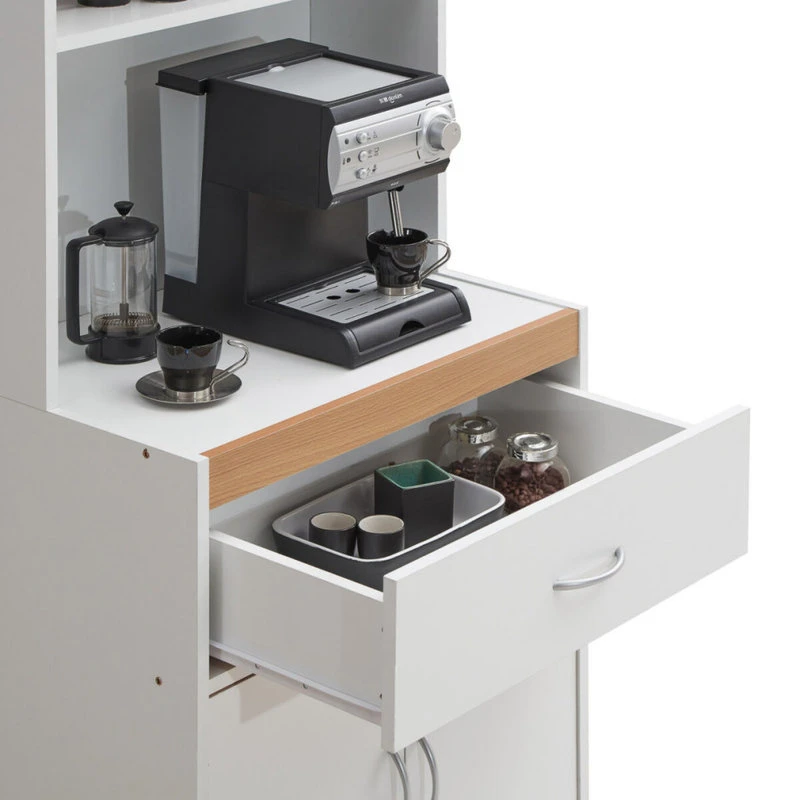 54" Tall Open Shelves Enclosed Storage Kitchen Cabinet, White 6 54" Tall Open Shelves Enclosed Storage Kitchen Cabinet, White - Image 4