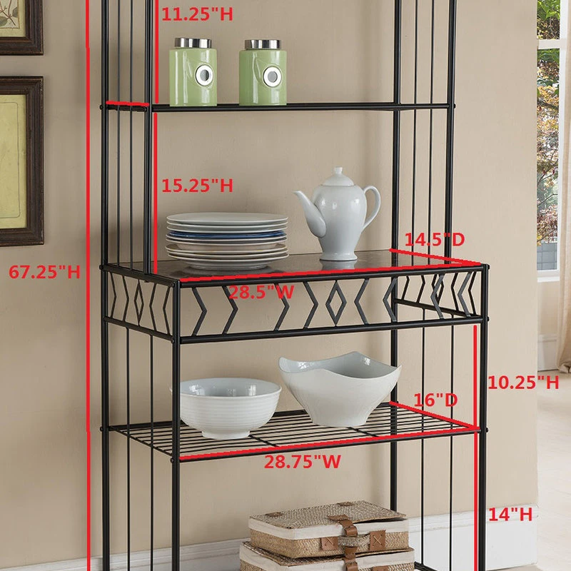 Mason Metal 5-Tier Baker's Rack, Black 6 Mason Metal 5-Tier Baker's Rack, Black - Image 4