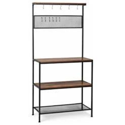 Gymax 4-Tier Kitchen Bakers Rack Microwave Oven Stand Industrial W/Hooks And 10 Gymax 4-Tier Kitchen Bakers Rack Microwave Oven Stand Industrial W/Hooks And -Kitchen Storage Store e3f1cf9a0fafe02e 6827 w800 h800 b1 p0