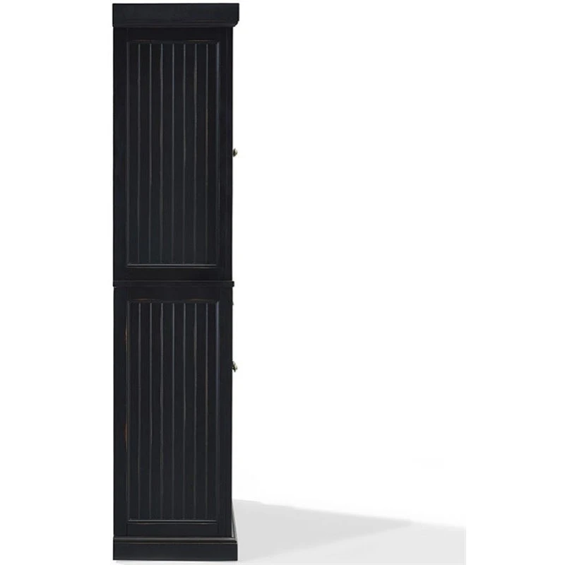 Crosley Seaside 4 Door Coastal Pantry In Black 7 Crosley Seaside 4 Door Coastal Pantry In Black - Image 5