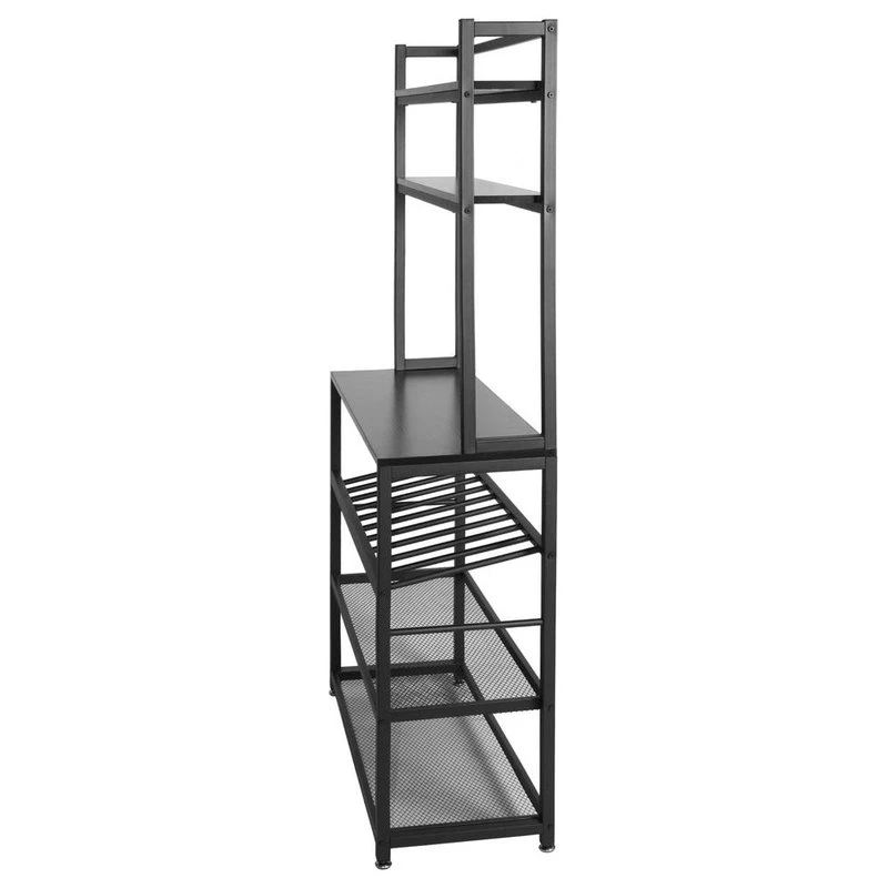 Better Home Products 6 Tier Metal Kitchen Baker's Rack With Wine Rack In Black 7 Better Home Products 6 Tier Metal Kitchen Baker's Rack With Wine Rack In Black - Image 5