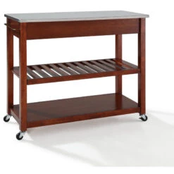 Crosley Stainless Steel Top Kitchen Cart/Island, Optional Stool Storage, Classic Cherry 11 Crosley Stainless Steel Top Kitchen Cart/Island, Optional Stool Storage, Classic Cherry -Kitchen Storage Store e7d1241d06463d4a 0135 w800 h800 b1 p0