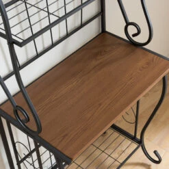 Onyeka 5-Tier Free Standing Kitchen Storage Bakers Rack, Black/Walnut 12 Onyeka 5-Tier Free Standing Kitchen Storage Bakers Rack, Black/Walnut -Kitchen Storage Store e80190400a5e915f 0386 w800 h800 b0 p0