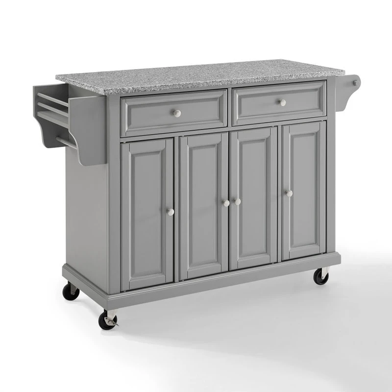 Crosley Solid Granite Top Kitchen Cart/Island, Vintage Grey 5 Crosley Solid Granite Top Kitchen Cart/Island, Vintage Grey - Image 3