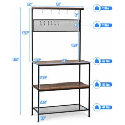 Gymax 4-Tier Kitchen Bakers Rack Microwave Oven Stand Industrial W/Hooks And 8 Gymax 4-Tier Kitchen Bakers Rack Microwave Oven Stand Industrial W/Hooks And -Kitchen Storage Store e931f68a0fafe02a 6827 w800 h800 b1 p0