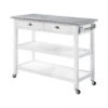 American Heritage Stainless Steel Top Kitchen Cart In White Wood Finish -Kitchen Storage Store e9b12975003f226e 2241 w800 h800 b1 p0