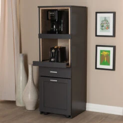 Baxton Studio Fabian Dark Gray And Oak Brown Kitchen Cabinet With Roll-Out Compartment 13 Baxton Studio Fabian Dark Gray And Oak Brown Kitchen Cabinet With Roll-Out Compartment -Kitchen Storage Store ea9197950b294e23 1308 w800 h800 b0 p0