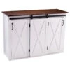 Lenton Barn-Door Kitchen Island, Dark Brown And White -Kitchen Storage Store eb810f7e0dc5937d 1206 w800 h800 b1 p0
