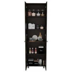 HomeRoots Thea Black Pantry Cabinet -Kitchen Storage Store eba196df026c350d 2529 w800 h800 b1 p0