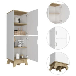 Dahoon Single Kitchen Pantry, Light Oak, White -Kitchen Storage Store ed11a15502d9d314 1921 w800 h800 b1 p0