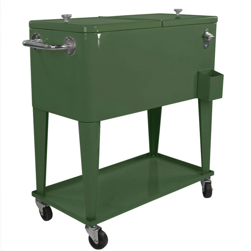 Green Retro 80 Quart Rolling Cooler Patio Outdoor Ice Chest Drink Bar 3 Green Retro 80 Quart Rolling Cooler Patio Outdoor Ice Chest Drink Bar