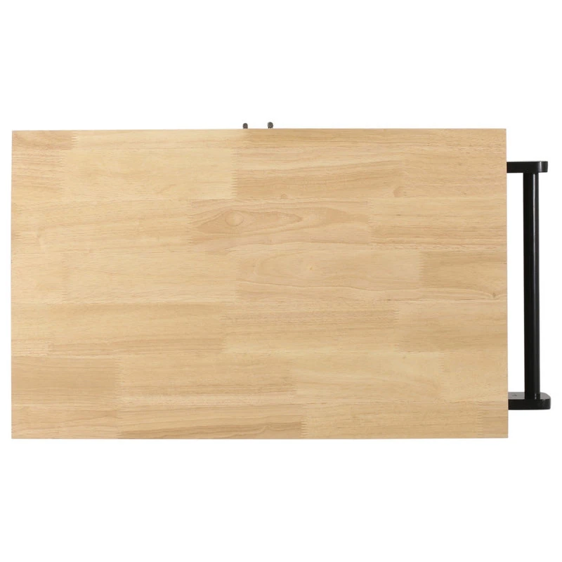 Negley Contemporary Kitchen Cart With Wheels, Black + Natural 12 Negley Contemporary Kitchen Cart With Wheels, Black + Natural - Image 10