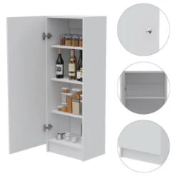 Bowery Hill Contemporary 47" High Pantry Cabinet In White -Kitchen Storage Store edc13b6a03c39bda 1984 w800 h800 b1 p0