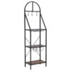 Industrial Bakers Rack, Metal Frame With Arched Top & Rustic Brown Shelves -Kitchen Storage Store ee41504002a01879 1698 w800 h800 b1 p0