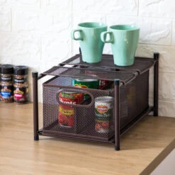 Home Zone Living Under Sink Sliding Basket Organizer, Vertical Divider -Kitchen Storage Store f0c176fa0e432ca9 9716 w800 h800 b0 p0