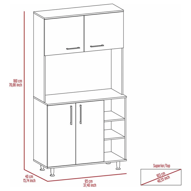 FM FURNITURE Colorado Pantry Cabinet, White 10 FM FURNITURE Colorado Pantry Cabinet, White - Image 8