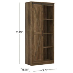 Farmhouse Pantry, Sliding Barn Door And Multiple Storage Shelves, Knotty Oak -Kitchen Storage Store f121908602f2a5ab 6204 w800 h800 b1 p0