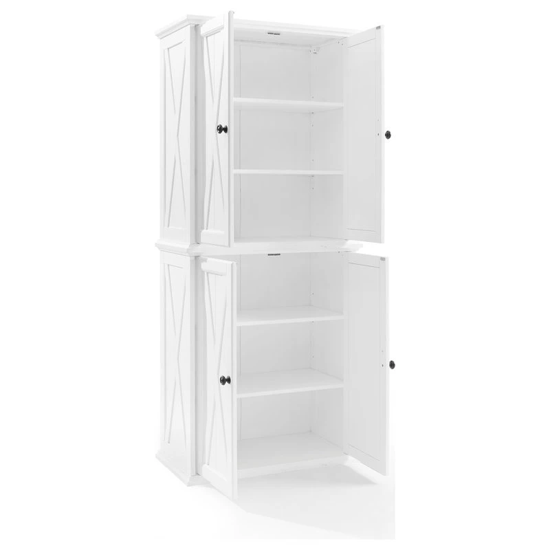 Crosley Clifton Tall Pantry Distressed White 2 Stackable Pantries 6 Crosley Clifton Tall Pantry Distressed White 2 Stackable Pantries - Image 4
