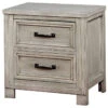 Transitional Nightstand, 2 Storage Drawers And USB Charging Port, Antique White -Kitchen Storage Store f461efe20128d4a5 2569 w800 h800 b1 p0