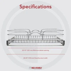 Single Tier Bottom Mount Pull Out Steel Wire Organizer, 21" -Kitchen Storage Store f5d1ae7b025857c8 8067 w800 h800 b0 p0