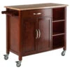 Winsome Wood Transitional Walnut And Natural Composite Wood Cart 94843 -Kitchen Storage Store f63132170da390d0 3068 w800 h800 b1 p0