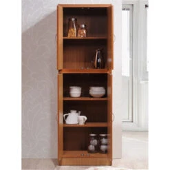 Home Square Kitchen Pantry With 4 Shelf 5 Compartments Set In Cherry (Set Of 2) 11 Home Square Kitchen Pantry With 4 Shelf 5 Compartments Set In Cherry (Set Of 2) -Kitchen Storage Store f7b135d2015540df 1279 w800 h800 b0 p0