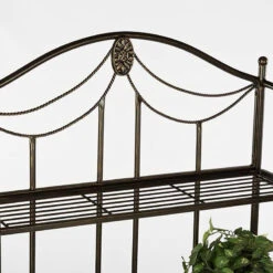 Classic Baker Rack, Black Metal Frame With Golden Accents And 6 Bottles Rack -Kitchen Storage Store f801bfc202a01b24 6302 w800 h800 b0 p0